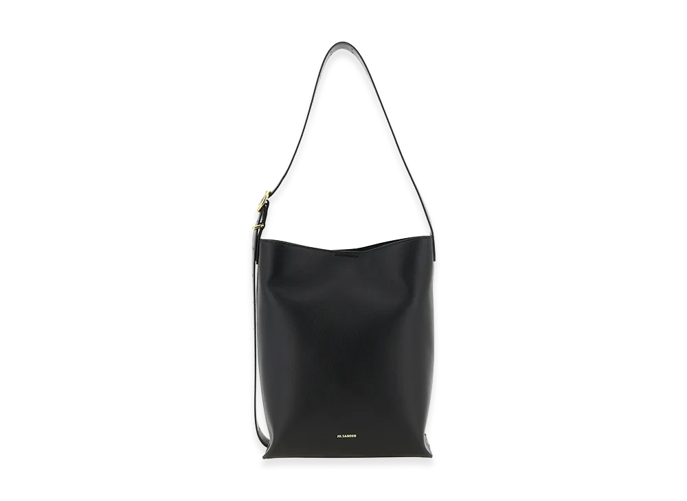 Jil Sander Women's Leather Cannolo Shoulder Bag "Black"