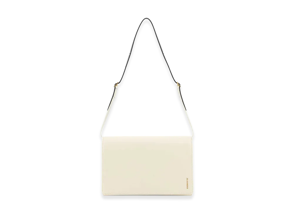 Jil Sander Women's Leather Small File Shoulder Bag "Ivory"