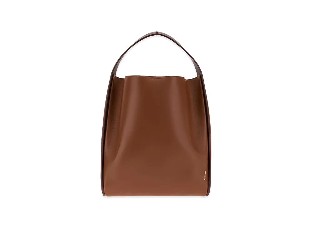Jil Sander Women's Leather Pivot Bucket Bag "Caramel/Purple"