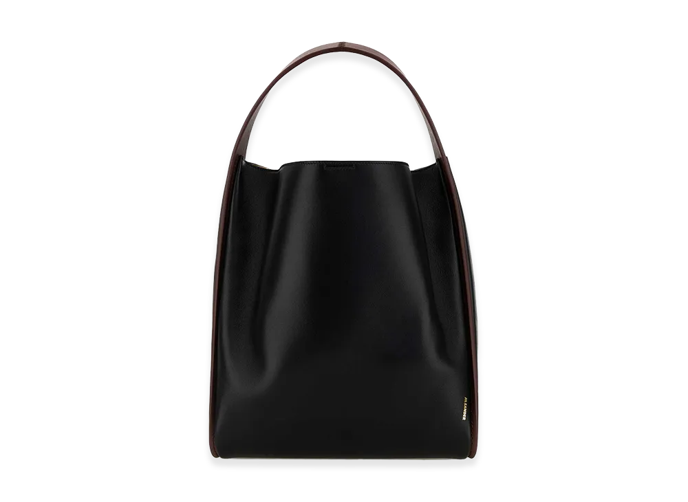 Jil Sander Women's Leather Pivot Bucket Bag "Black"