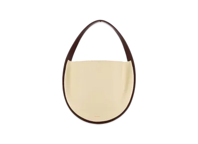 Jil Sander Women's Leather Pivot Shoulder Bag "Ivory/White"