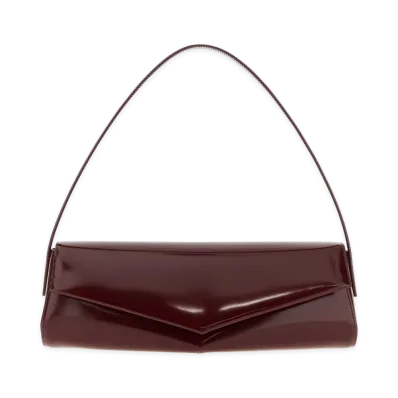 Jil Sander Leather Kante Shoulder Bag "Burgundy"