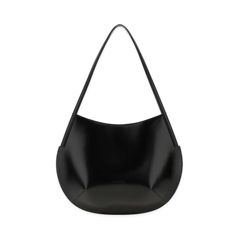 Jil Sander Leather Kante Shoulder Bag "Black"