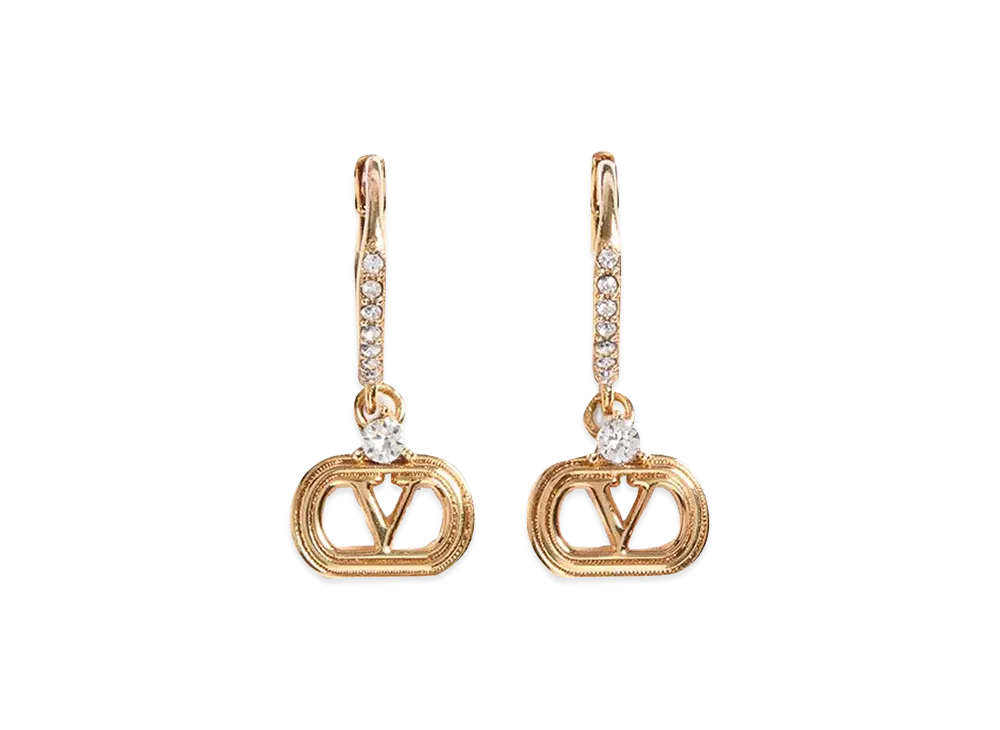 Valentino Women's V Logo Signature Earrings "Gold"