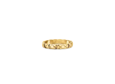 CHANEL Coco Crush Ring Quilted Motif Mini Version 18K "Yellow Gold"