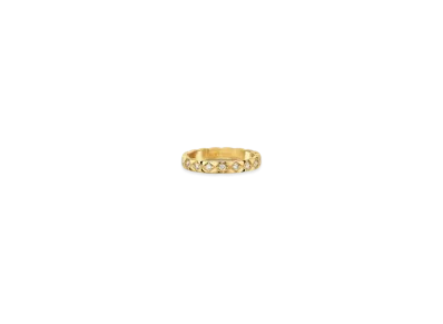 CHANEL Coco Crush Ring Quilted Motif, Mini Version, 18K Yellow Gold, Diamonds