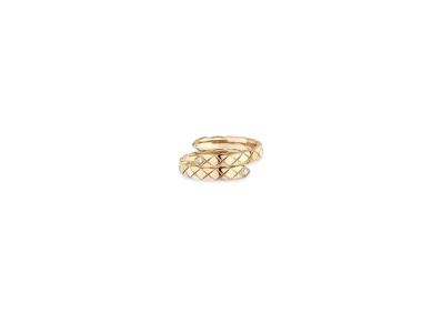 CHANEL Coco Crush Toi Et Moi Ring Quilted Motif, Small Version, 18K Beige Gold, Diamonds