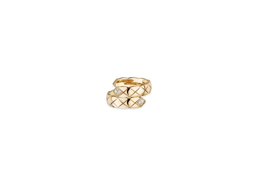 CHANEL Coco Crush Toi Et Moi Ring Quilted Motif, Large Version, 18K Beige Gold, Diamonds