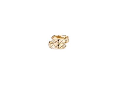 CHANEL Coco Crush Toi Et Moi Ring Quilted Motif, Large Version, 18K Beige Gold, Diamonds
