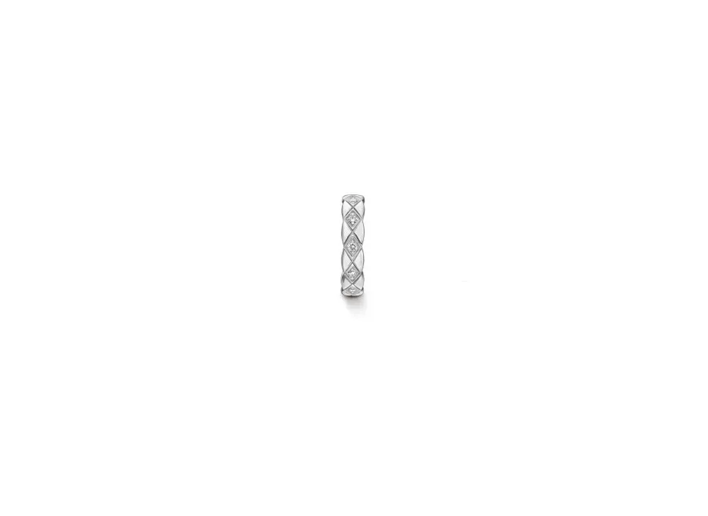 CHANEL Coco Crush Single Earring Quilted Motif, 18K White Gold, Diamonds