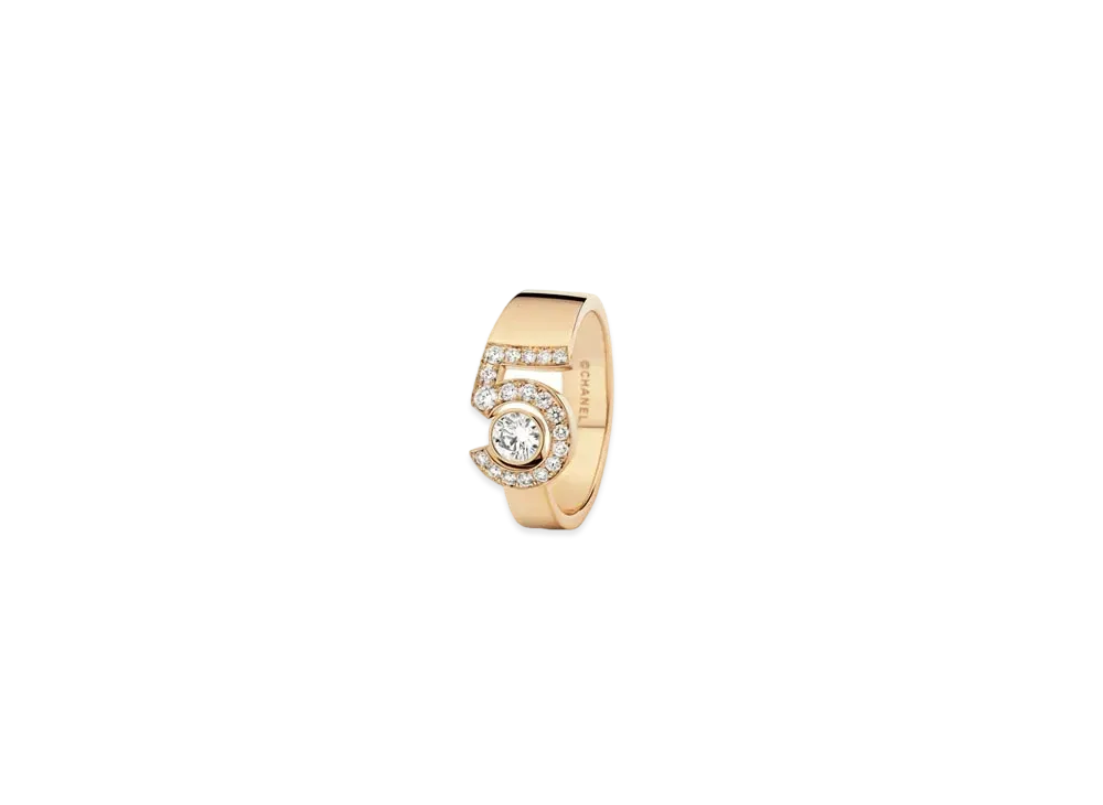 CHANEL Eternal N5 Ring Diamonds 18K "Beige Gold"