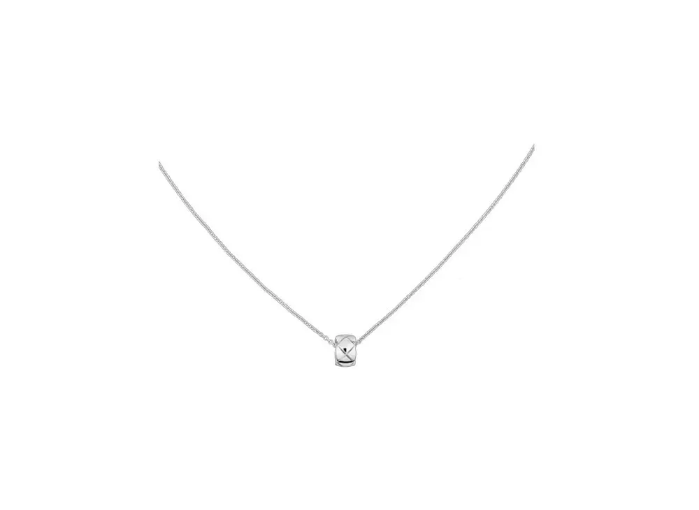 CHANEL Coco Crush Necklace Quilted Motif, 18K White Gold