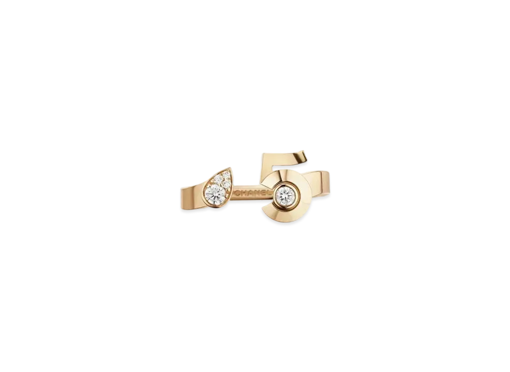CHANEL Extrait De N5 Ring Diamonds 18K "Beige Gold"