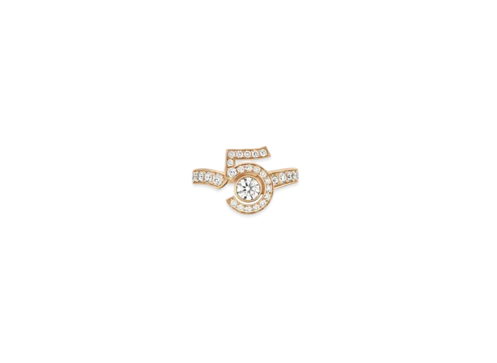 CHANEL Eternal N5 Ring 18K Diamonds "Beige Gold"