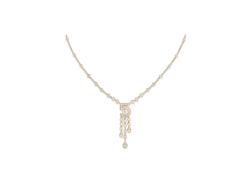 CHANEL Eternal N5 Necklace 18K Beige Gold Diamonds