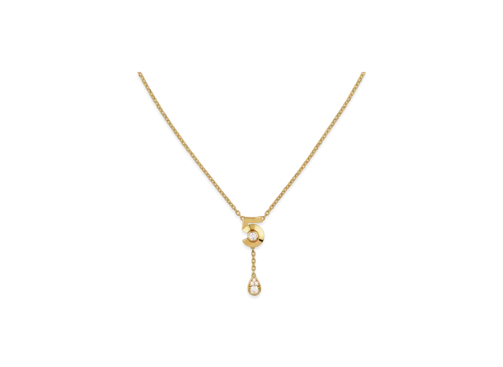 CHANEL Extrait de N5 Necklace 18K Yellow Gold Diamonds