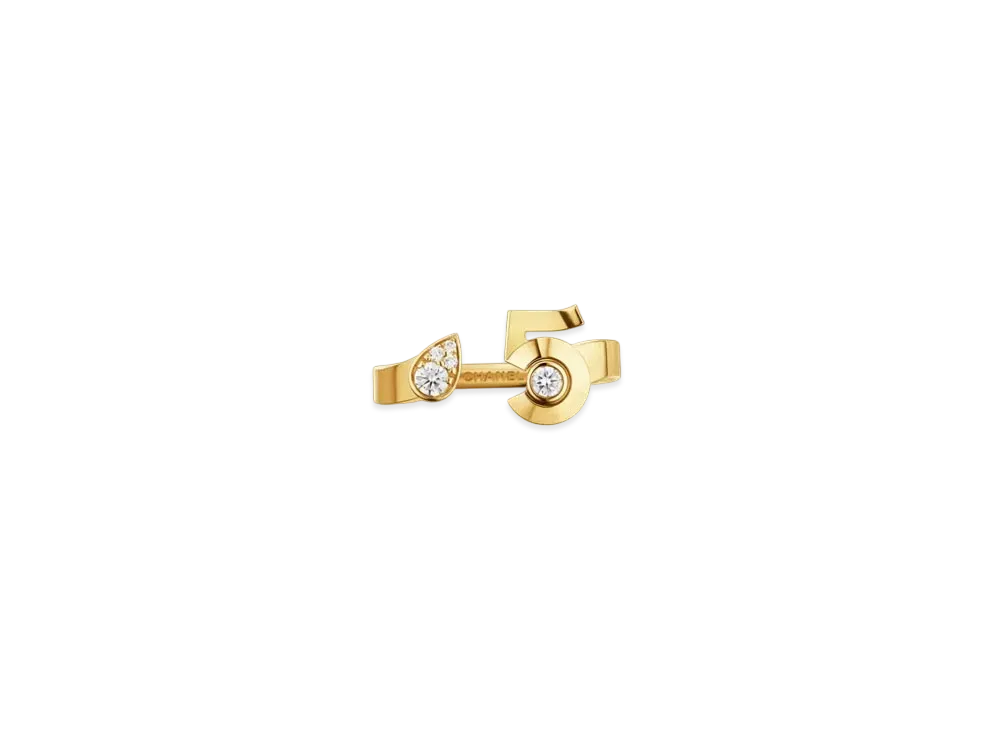 CHANEL Extrait de N5 Ring 18K Yellow Gold Diamonds