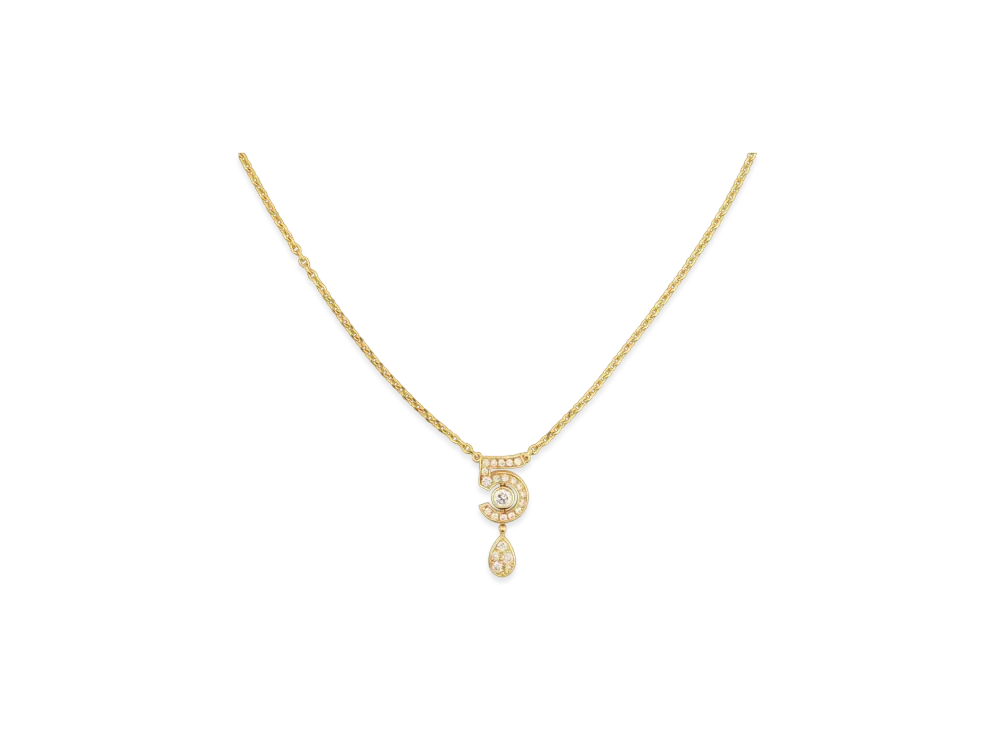 CHANEL Eternal N5 Necklace 18K Yellow Gold Diamonds