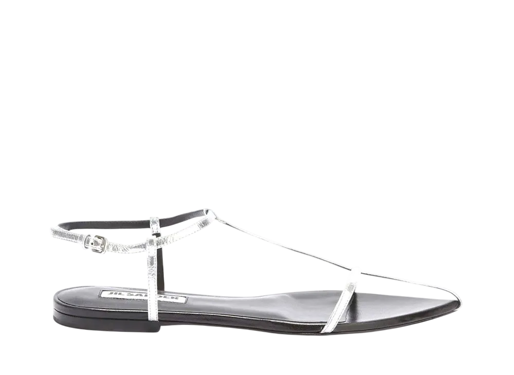 Jil Sander Women's Flat Sandals "Silver Crystal"