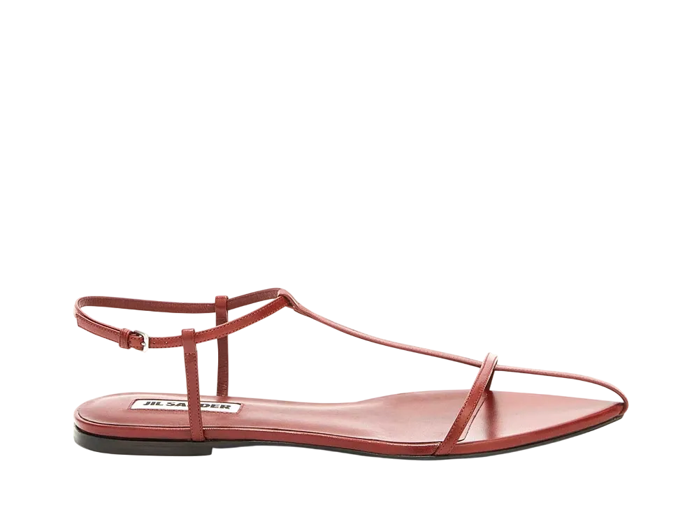 Jil Sander Women's Flat Sandals "Cedar Red"