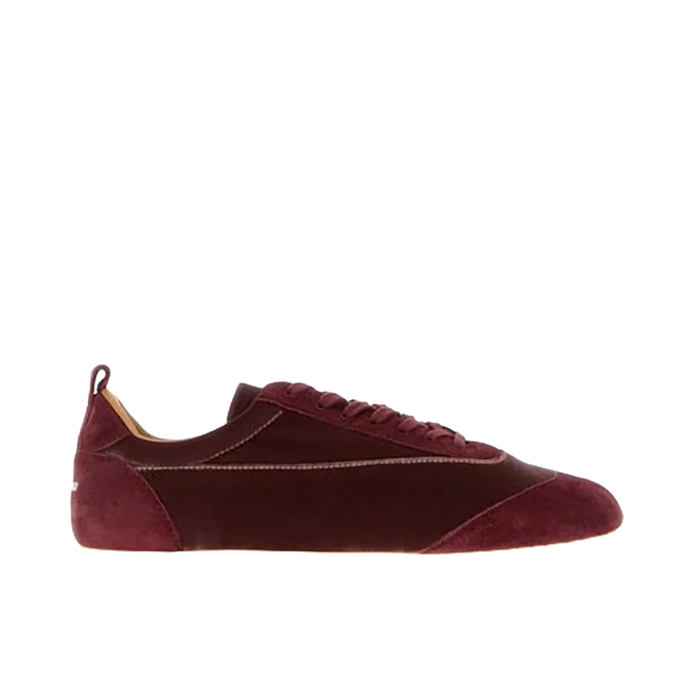 Jil Sander Women's Tyrian Velvet And Suede Etage Sneakers "Purple"