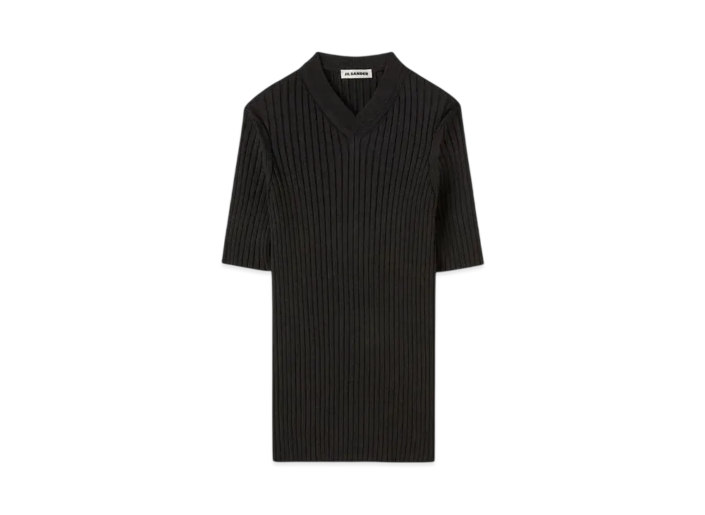 Jil Sander Men's V-Neck T-Shirt "Black"