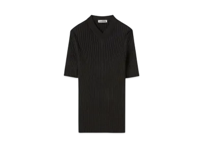 Jil Sander Men's V-Neck T-Shirt "Black"