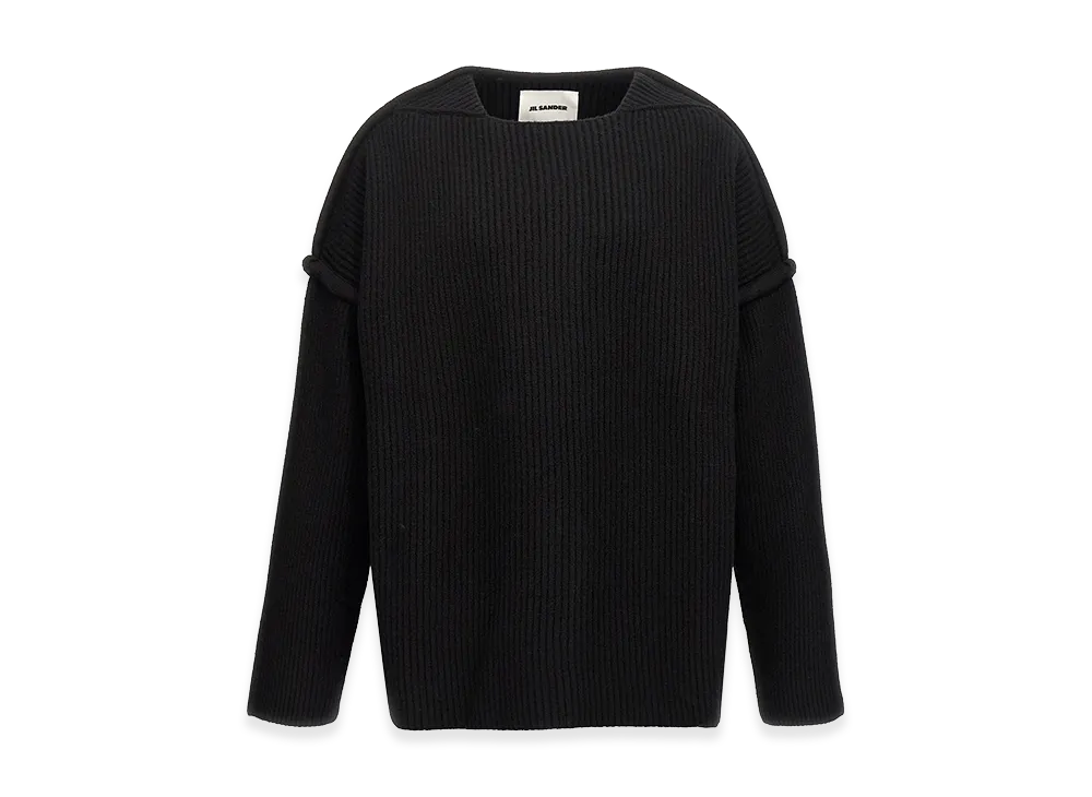 Jil Sander Geometric Neckline Sweater "Black"