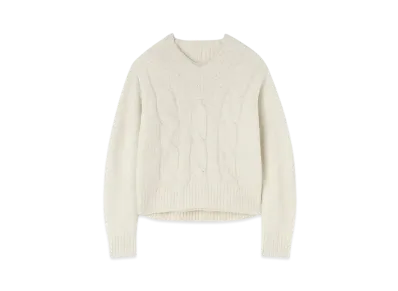 Jil Sander Men's V-Neck Sweater "Coconut"