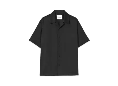 Jil Sander Shirt Short-Sleeved Viscose and Silk Twill "Black"