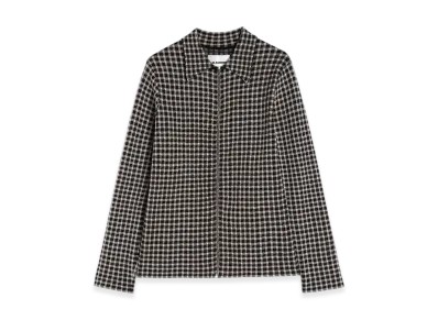 Jil Sander Wool Blend Zip-Up Shirt "Dark Grey"