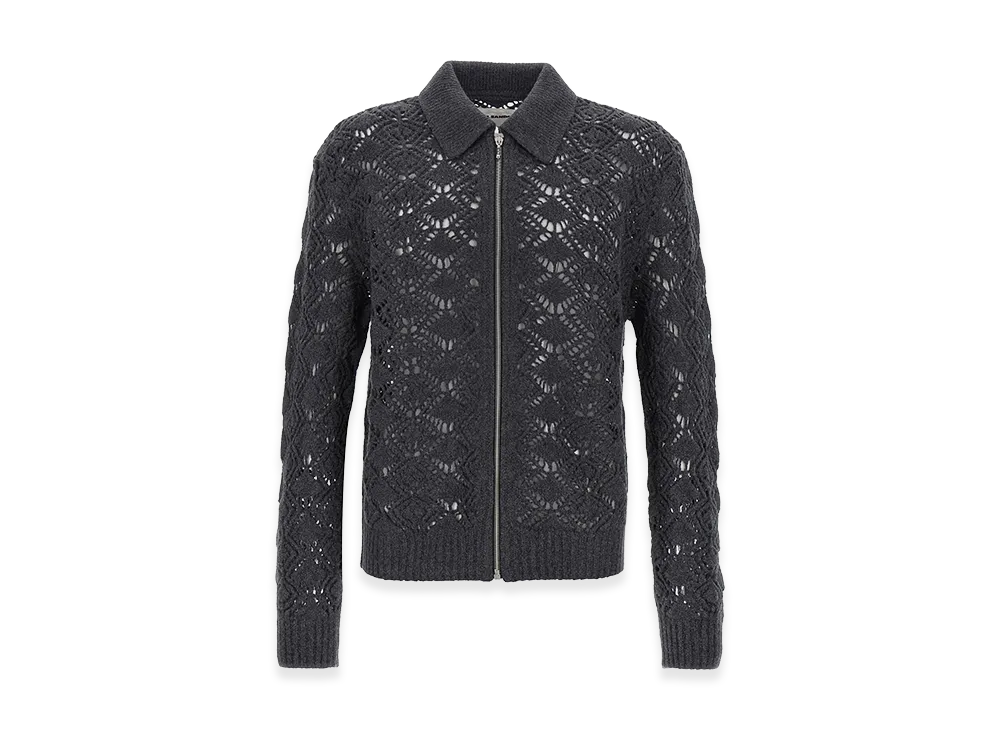 Jil Sander Openwork Wool Cardigan "Gray"