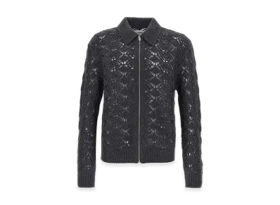 Jil Sander Openwork Wool Cardigan "Gray"