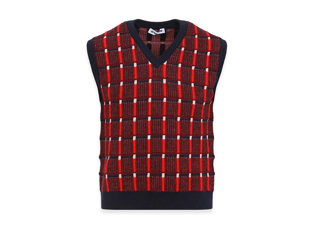 Jil Sander Sleeveless Knitted Vest "Red"
