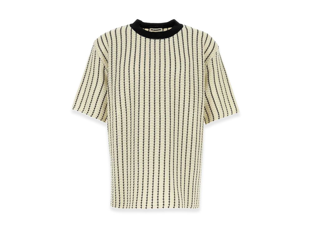 Jil Sander Embroidered Crochet T-Shirt "Stripped"