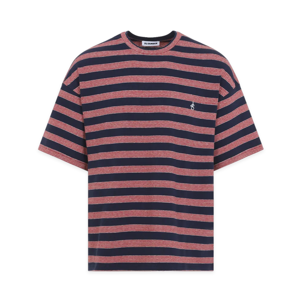 Jil Sander Flag Cotton T- Shirt "Red/Navy"