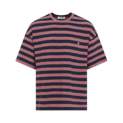 Jil Sander Flag Cotton T- Shirt "Red/Navy"