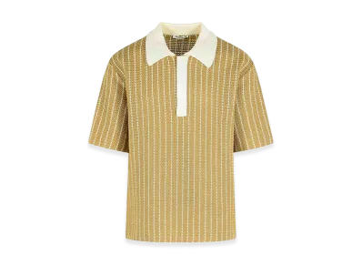 Jil Sander Cotton Knit Polo Shirt "Beige"