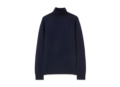 Jil Sander High-Neck Sweater Long-Sleeved Lightweight Merino Wool "Midnight"