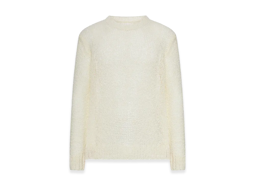 Jil Sander Perforated Crew Neck Sweater "White"