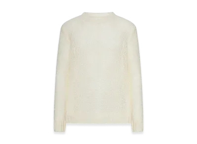 Jil Sander Perforated Crew Neck Sweater "White"