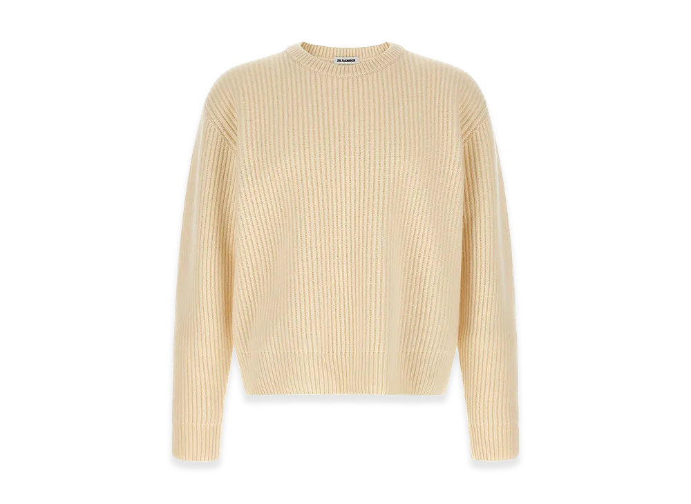 Jil Sander Fishermans Rib Sweater "White"