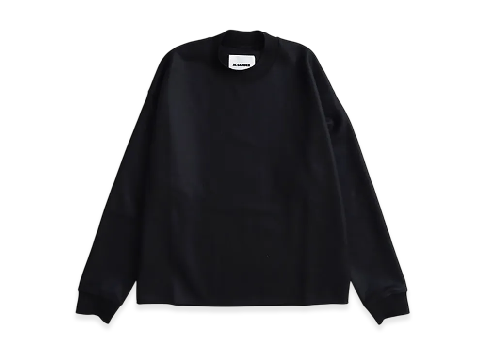 Jil Sander Wool Melton Pullover Sweatshirt "Black"