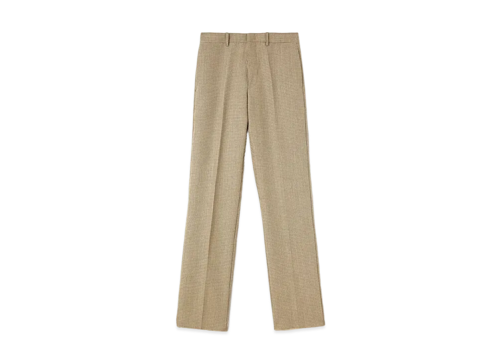 Jil Sander Tailored Trousers Virgin Wool Checked "Roof Shadow"