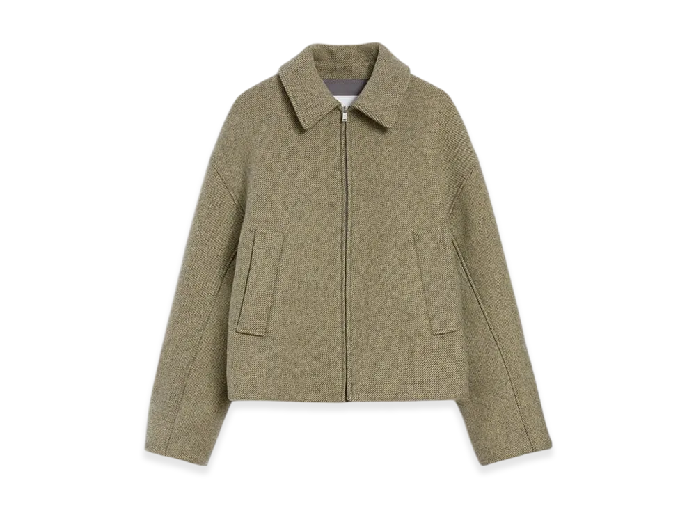 Jil Sander Wool Gabardine Padded Blouson "Pine"