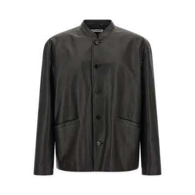 Jil Sander 145 Leather Jacket "Black"