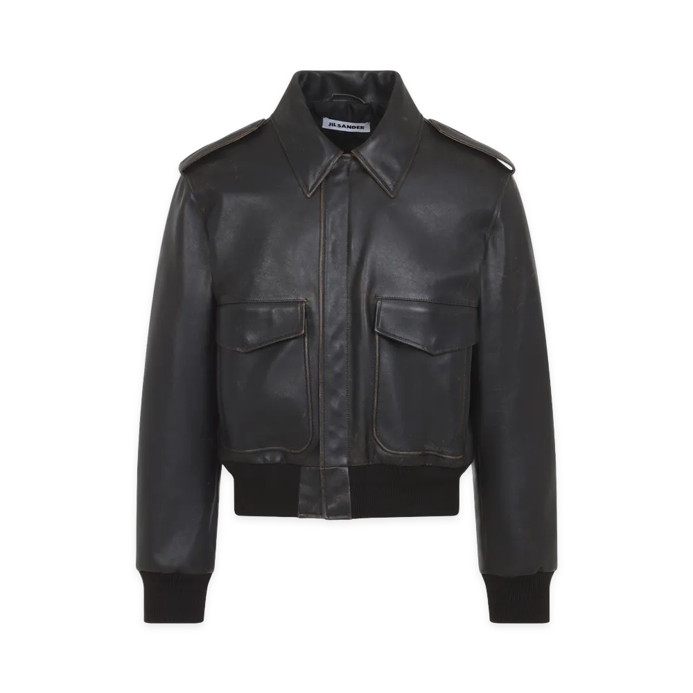 Jil Sander Leather Blouson "Black"