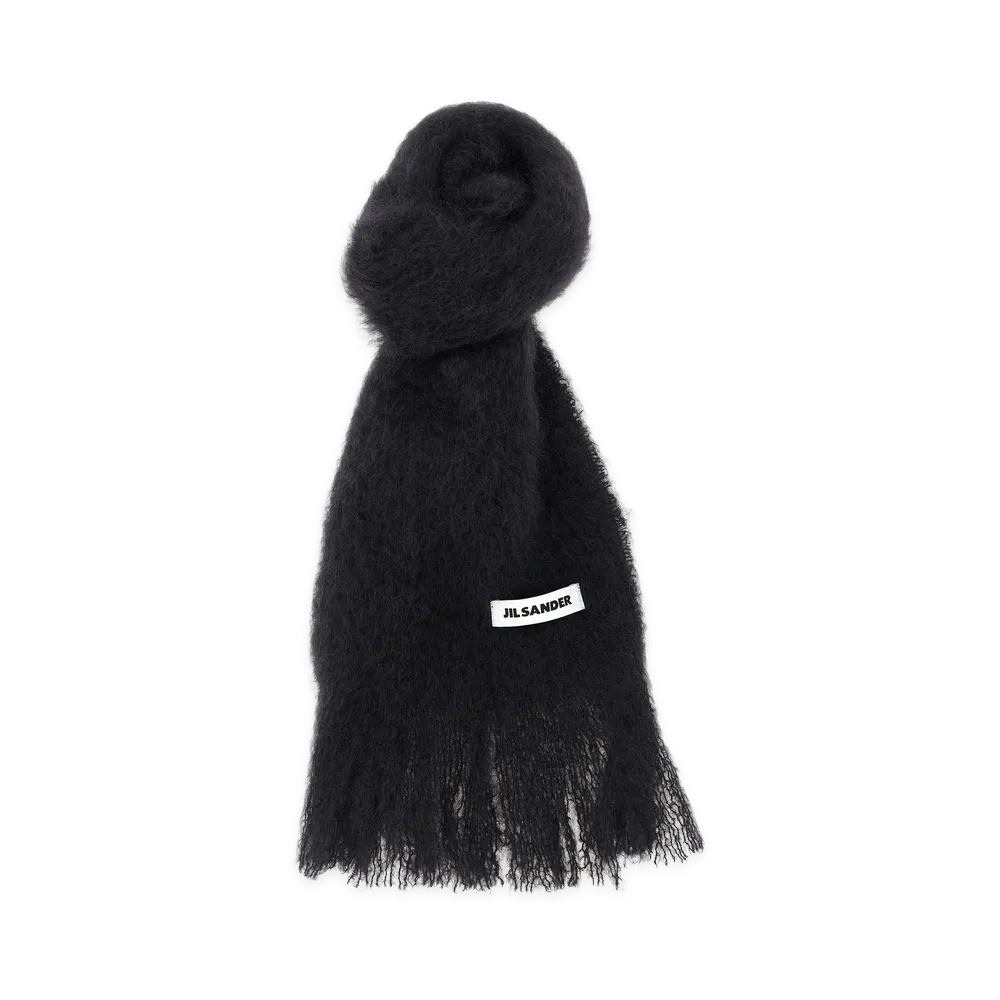 Jil Sander Small Mohair Scarf "Black"