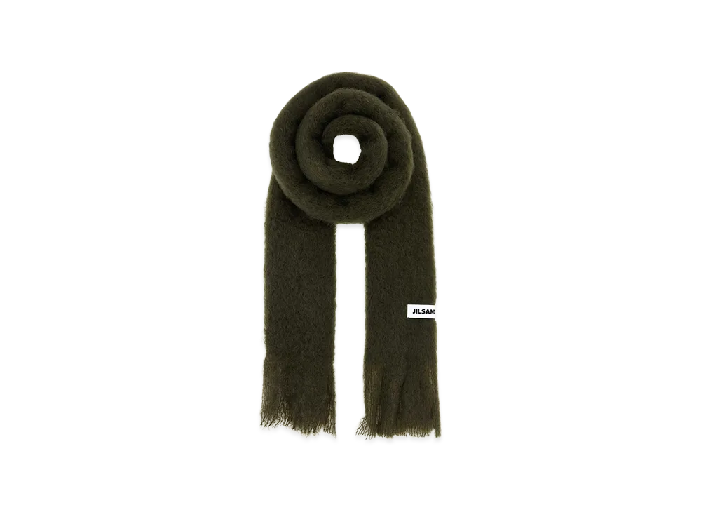 Jil Sander Mohair Blend Scarf "Olive Green"