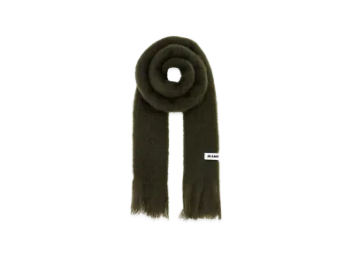 Jil Sander Mohair Blend Scarf "Olive Green"